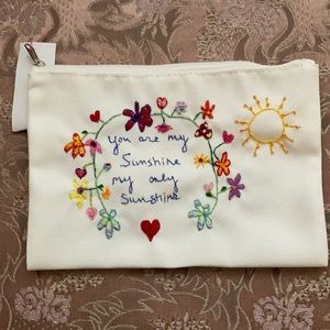 NEW hand sewn You Are My Sunshine bag, 9 x 6 inches, zipper